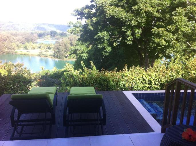 View from our Lagoon View Bungalow at Mangoes Resort, Vanuatu
