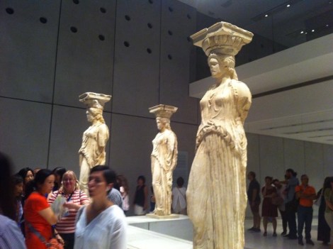 Up close and personal with the Karyatids from the Erechtheion in the Acropolis Museum.