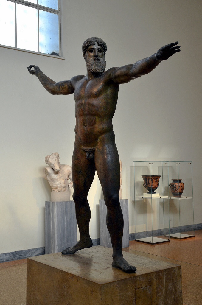 Artemision Bronze - probably either Zeus or Poseidon - at the National Archaeological Museum